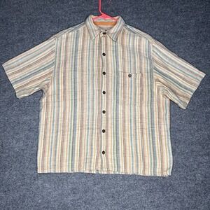 Vintage The Territory Ahead Button Up Shirt Mens‎ Size Medium Striped Boho